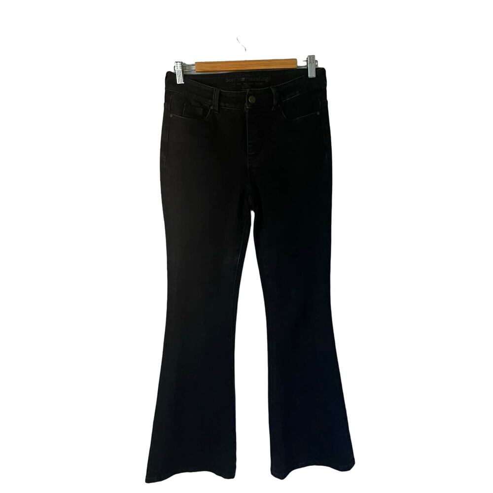 Soft Surroundings High Rise Flare Black Stretchy Jeans sz. XS